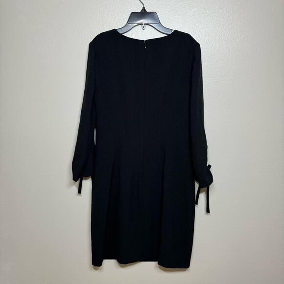 KARL LAGERFELD Paris Crepe Tie Sleeve Black Dress Women Size 6 - Picture 5 of 6